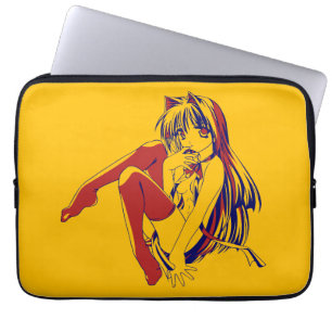 American Manga Neko Catgirl Kawaii Anime Laptop Sleeve