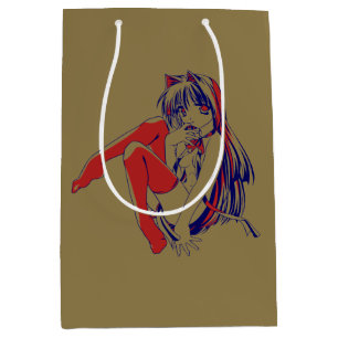 American Manga Neko Catgirl Kawaii Anime Medium Gift Bag