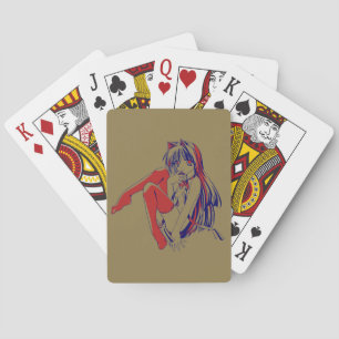 American Manga Neko Catgirl Kawaii Anime Playing Cards