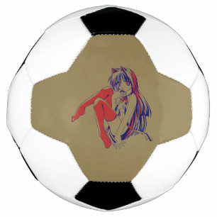 American Manga Neko Catgirl Kawaii Anime Soccer Ball