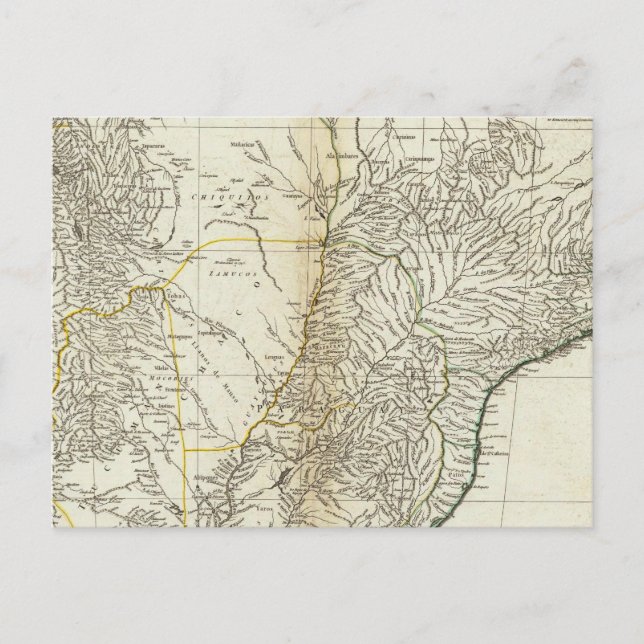 American Map Engraved Central Section Postcard (Front)