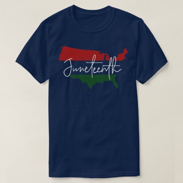 American map with pan african  for Juneteenth sinc T-Shirt (Design Front)