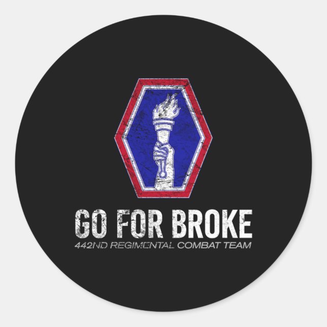 American Marauder 442Nd Regital Combat Team Go For Classic Round Sticker (Front)