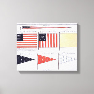 American Maritime Flags and Pennants, from a Frenc Canvas Print