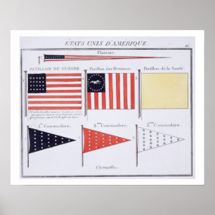 American Maritime Flags and Pennants, from a Frenc Poster