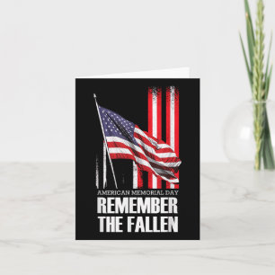 American Memorial Day Remember The Fallen Usa Flag Card