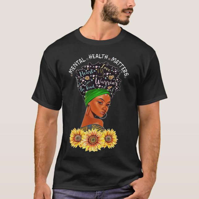 American Mental Health Problems Woman Warrior Quee T-Shirt (Front)