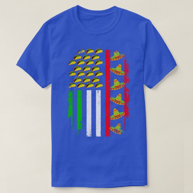 American mexican  with sombrero and taco T-Shirt (Design Front)