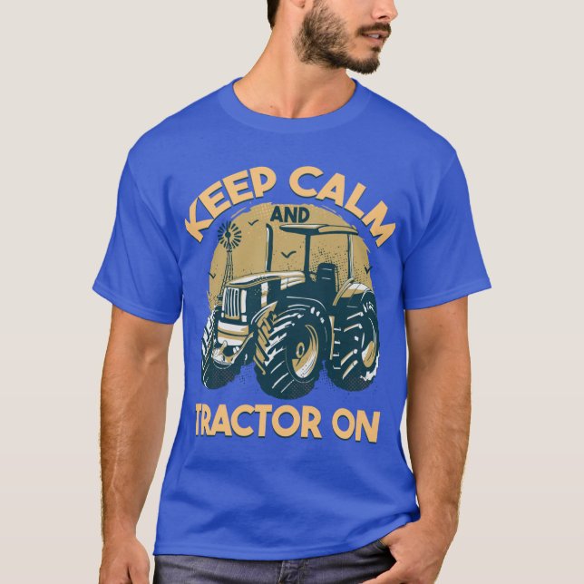 American Midwest Farmer Comic Style US Patriotic T-Shirt (Front)