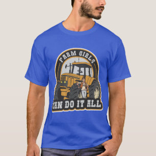 American Midwest Girl Farmer Tractor Driver T-Shirt