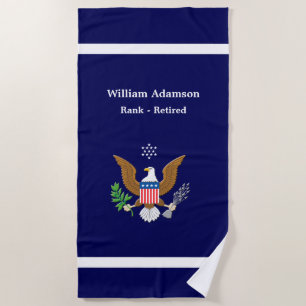 American Military Defence emblem - personalize Beach Towel