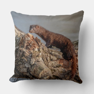 American Mink Throw Pillow