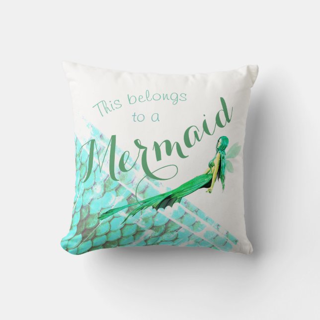 American MoJo Mermaid Pillow Personalized (Front)