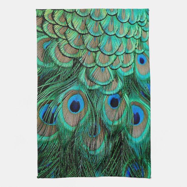 American MoJo PEACOCK  Kitchen Towels (Vertical)