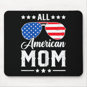 American Mom 4th Of July Funny Patriotic Usa Match Mouse Pad