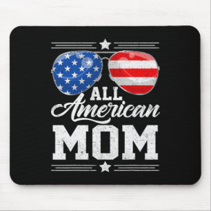 American Mom 4th Of July Mother's Day Sungles Fami Mouse Pad