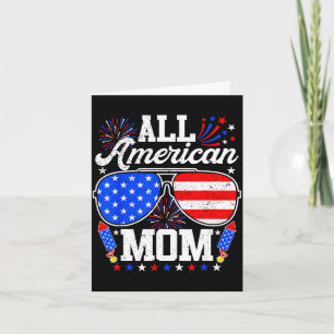 American mom 4th of july sunglasses family card