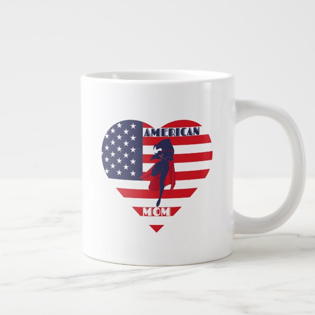 American Mom, Mother's Day Large Coffee Mug (Right)