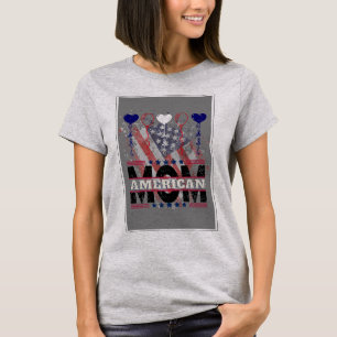 American Mom T-Shirt – Patriotic USA Flag Balloon 