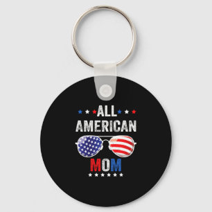 American mom usa flag 4th of july sunglasses keychain
