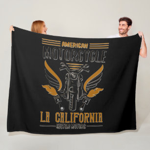 American Motorcycle LA California Custom Motors Fleece Blanket