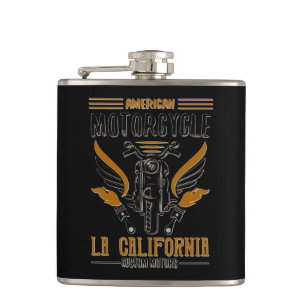 American Motorcycle LA California Custom Motors    Hip Flask