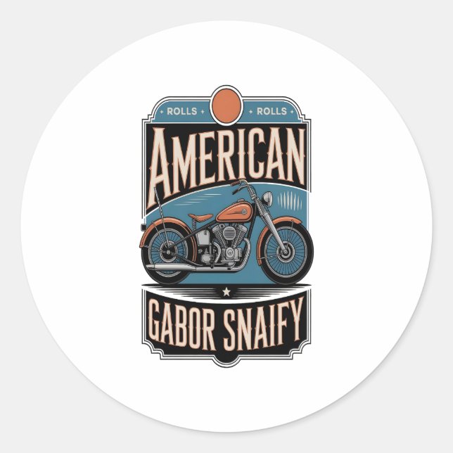 American Motorcycle Vintage Classic Round Sticker (Front)