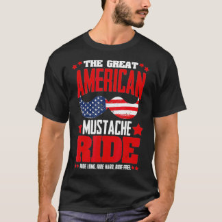 American Moustache Ride 4th of July Patriotic Bear T-Shirt