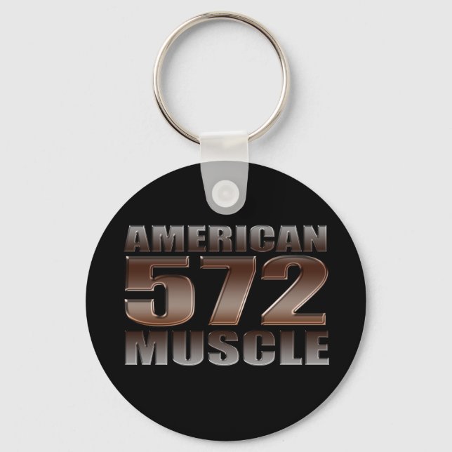 american muscle 572 Big Block black motor Keychain (Front)