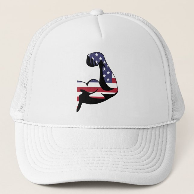 American Muscle Biceps Trucker Hat (Front)