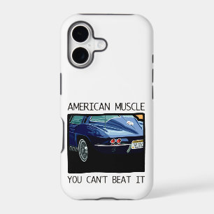 American muscle car, classic and vintage blue V8