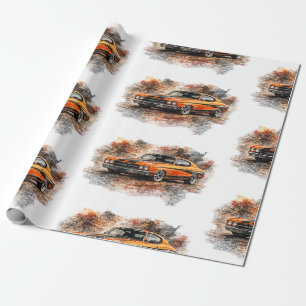 American Muscle Car Wrapping Paper