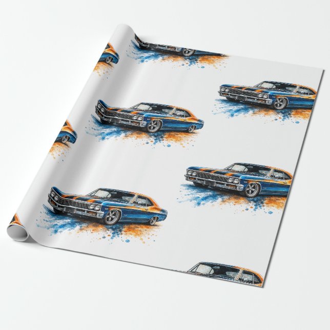 American Muscle Car Wrapping Paper (Unrolled)