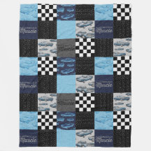 American Muscle Cars Fleece Blanket- Blue