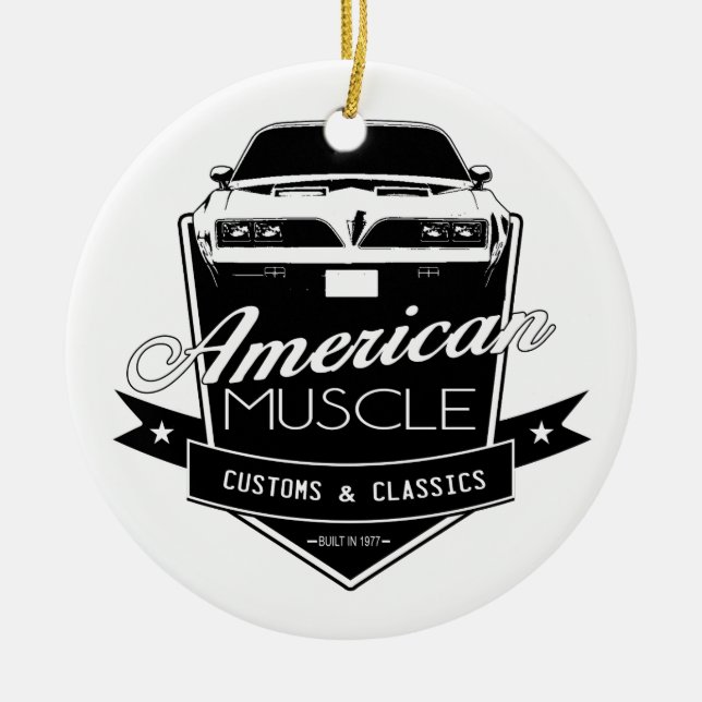 American Muscle Firebird Ceramic Ornament (Front)