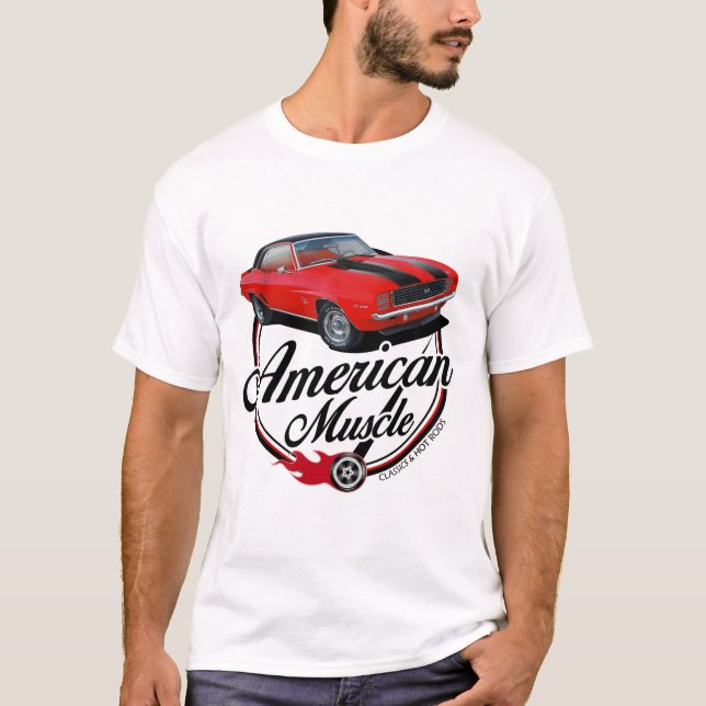 American Muscle Red Camaro T-Shirt (Front)