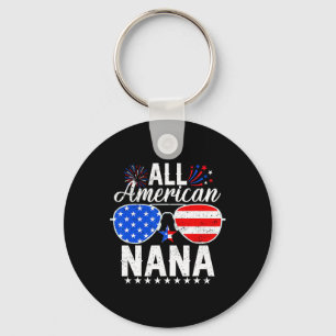 American Nana Funny 4th Of July Family Matching 1 Keychain