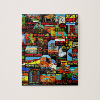 American National Parks Vintage Decal Bomb Jigsaw Puzzle