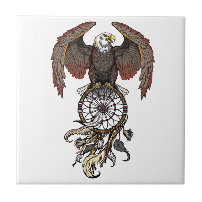 American native indians dreamcatcher tile (Front)