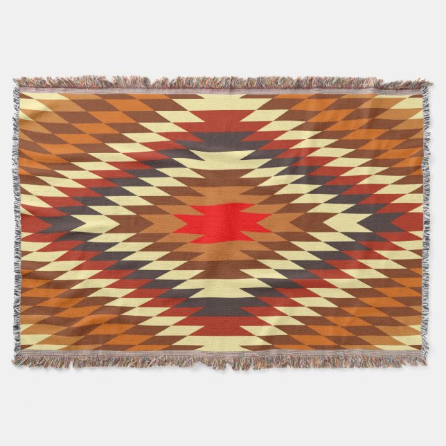 american native traditional ethnic costume motif throw blanket (Front)