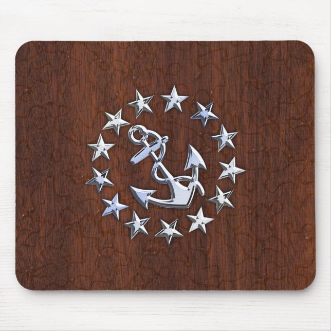 American Nautical Yacht Flag Anchor Decor Mouse Pad (Front)