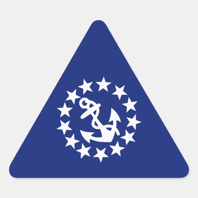 American Nautical Yacht Flag Anchor Stars Blue Triangle Sticker (Front)