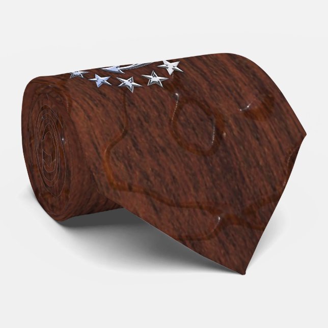 American Nautical Yacht Flag Anchor Stars Print Tie (Rolled)