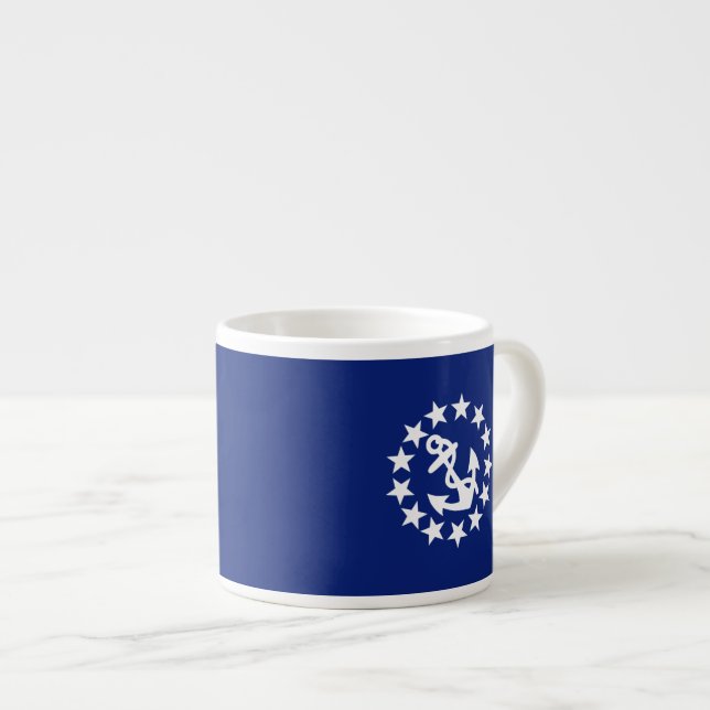 American Nautical Yacht Flag Navy Blue Decor Espresso Cup (Front Right)