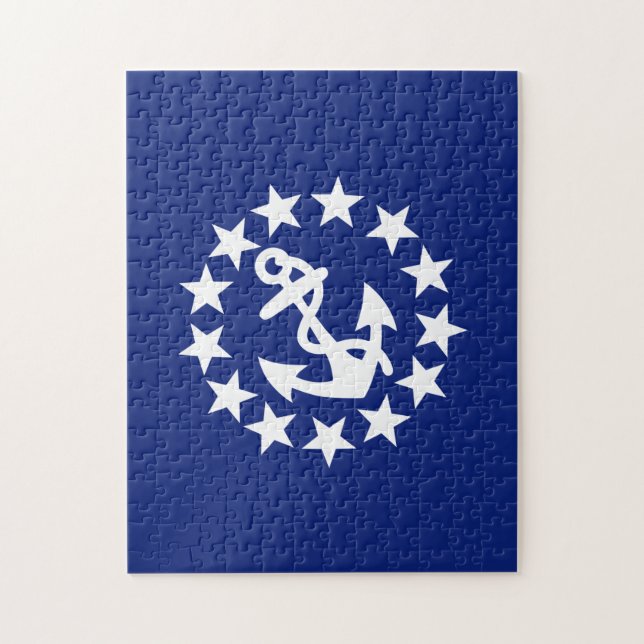 American Nautical Yacht Flag Navy Blue Decor Jigsaw Puzzle (Vertical)