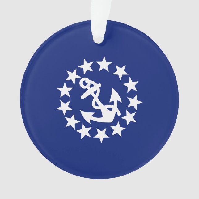 American Nautical Yacht Flag Navy Blue Decor Ornament (Front)