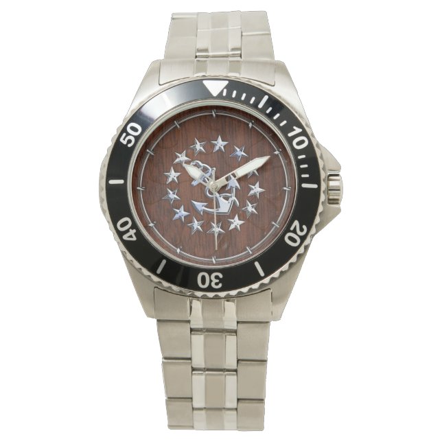 American Nautical Yacht Flag Wet Look Watch (Front)