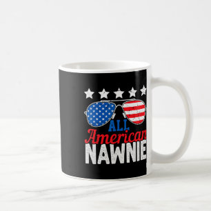American Nawnie Usa Flag Sungles 4th Of July  Coffee Mug