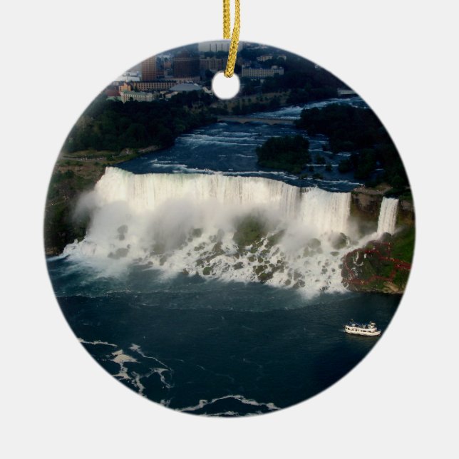 American Niagara Falls: Aerial View from Skylon Ceramic Ornament (Front)