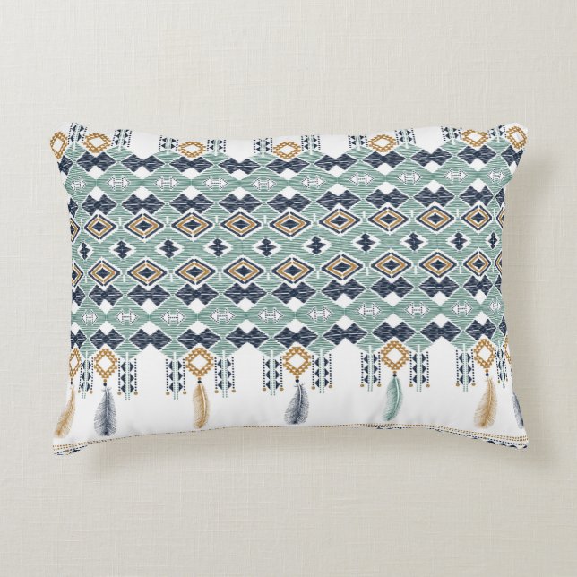 American north indian geometry seamless border. Na Accent Pillow (Front)